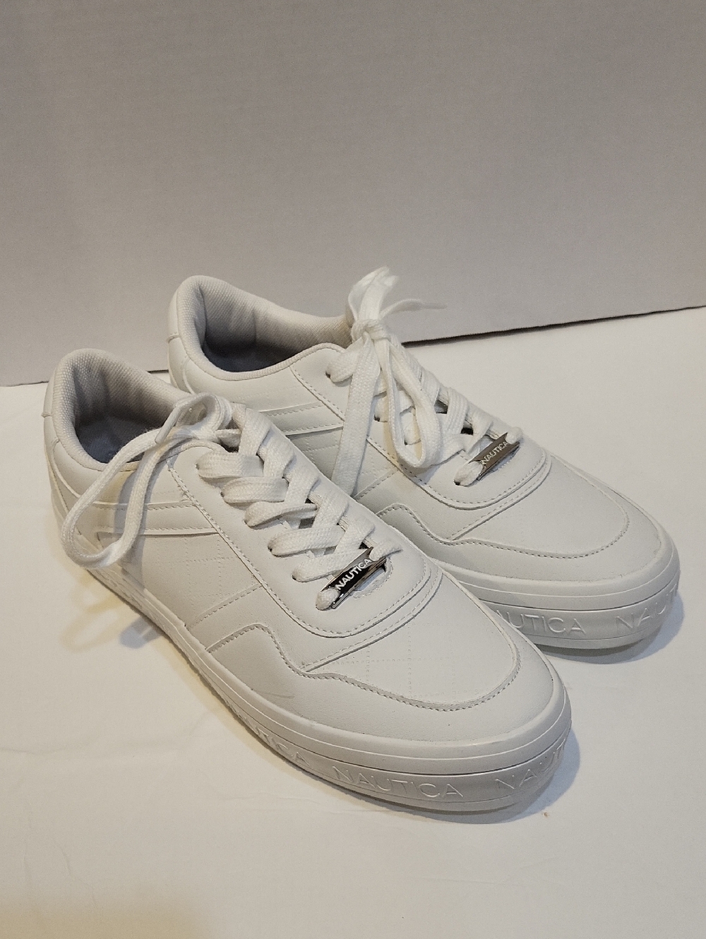 Nautica Women's All-White Lace-Up Sneakers Size 11